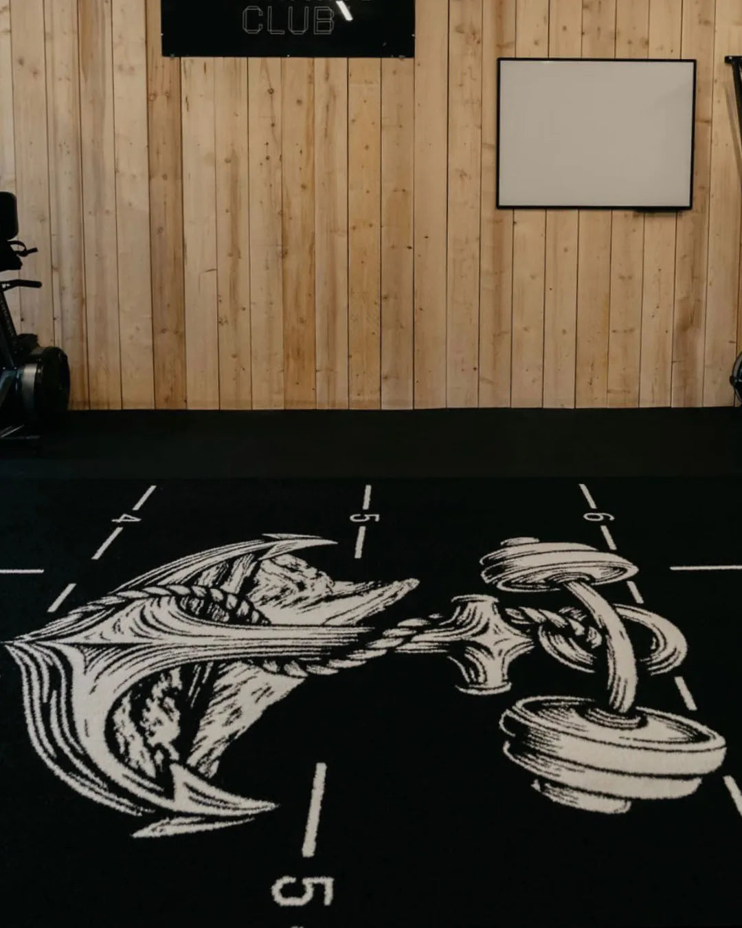 custom logo over a valhalla sled track for crossfit la ciotat